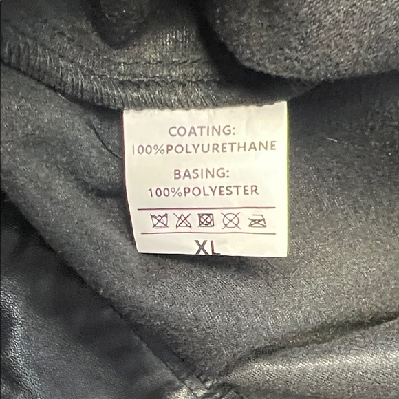 Miss Sparkling Black Faux Leather Pants Size XL - Picture 4 of 13